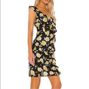 🌼Cupcakes and Cashmere Ariadne Dress Floral Sz 8 revolve black yellow REVOLVE